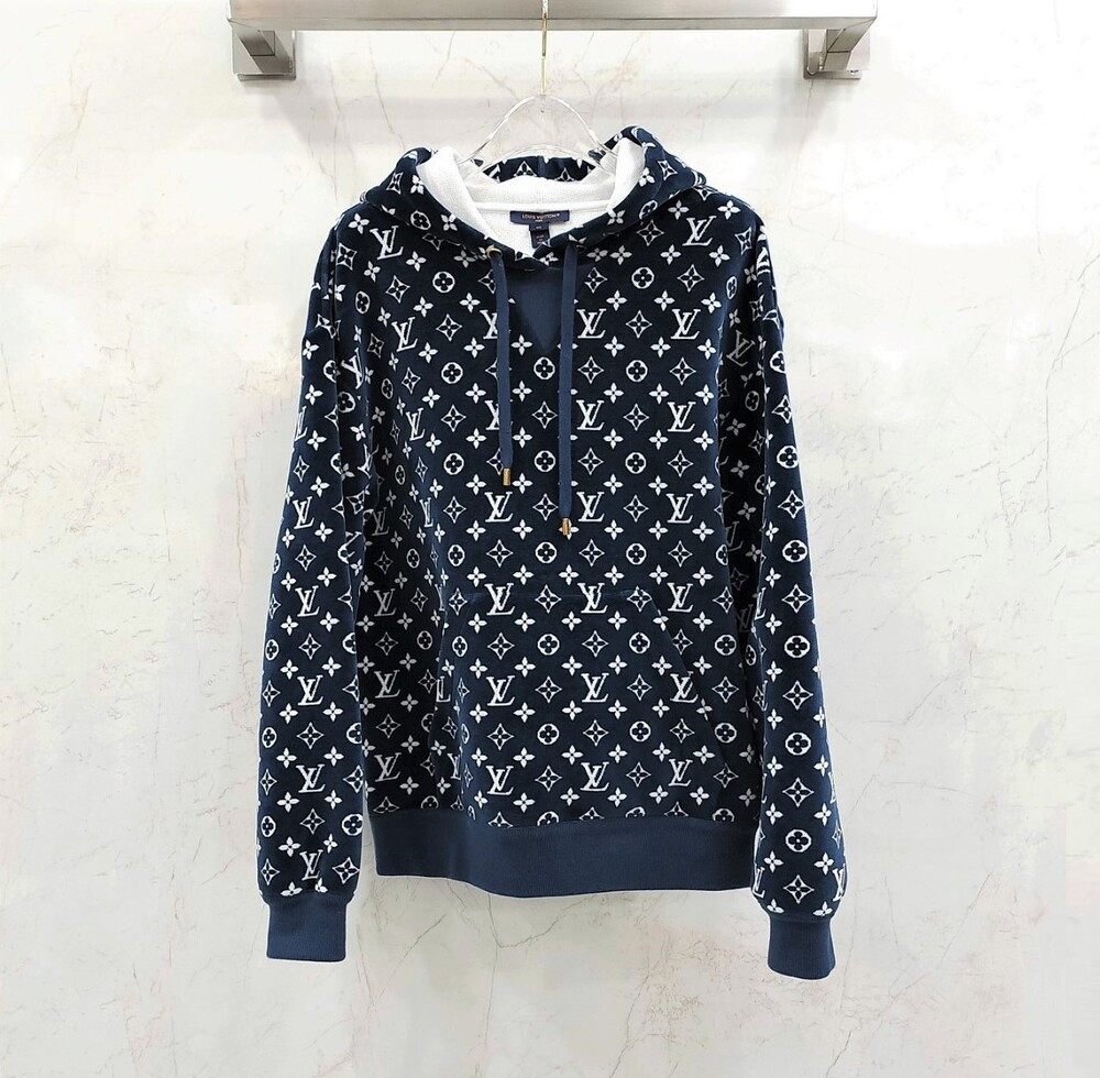 [럭스유] (새상품) XS / 루이비통 모노그램 코튼 타월링 후드티 1AC2I5