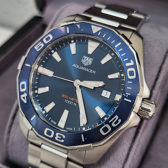 태그호이어 아쿠아레이서 청판 43MM 남성시계 WAY101C