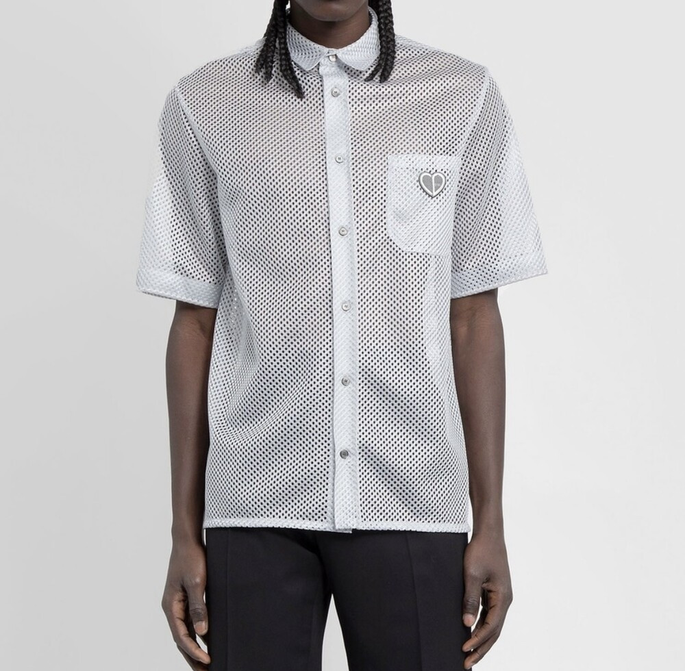 [럭스유] 38 / 디올 메쉬 하트 로고 반팔 셔츠