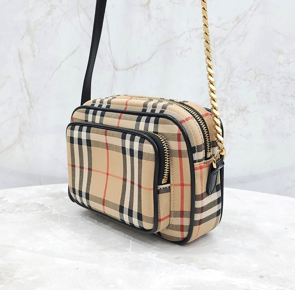 [럭스유] 버버리 빈티지 체크 미니 카메라 체인백 8015946