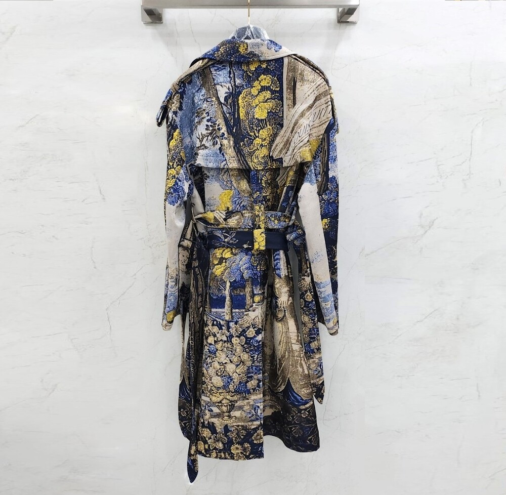 [럭스유] (새상품) 50 / 루이비통 한정판 태피스트리 벨티드 트렌치 코트