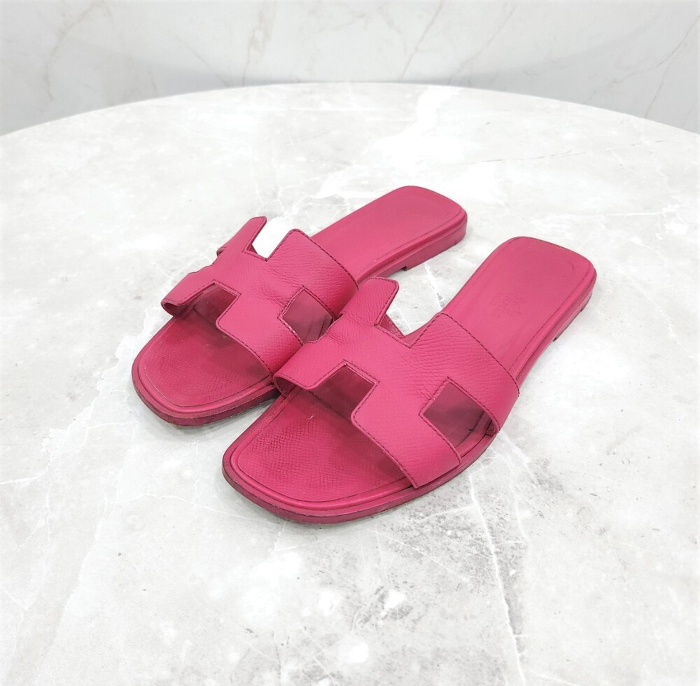 [럭스유] 36.5 / 에르메스 핑크 오란 샌들 슬리퍼