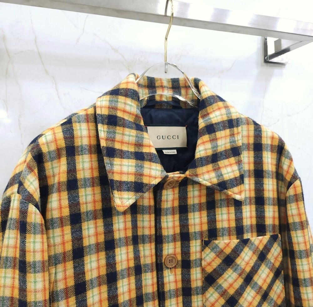 [럭스유] 44 / 구찌 멀티컬러 울 체크 자켓 660358