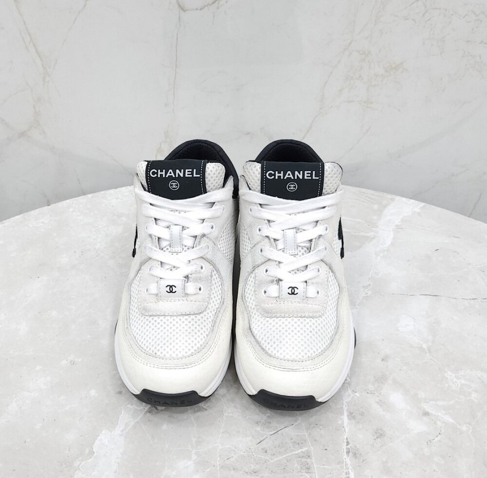 [럭스유] 36 / 샤넬 CC로고 화이트 크루즈 스니커즈 G38299