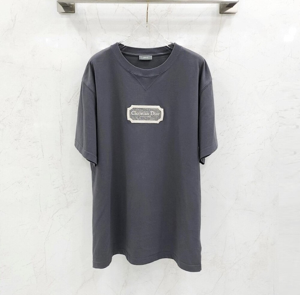 [럭스유] XXL / 디올 꾸뛰르 자수 로고 반팔 티셔츠 243J685B0554