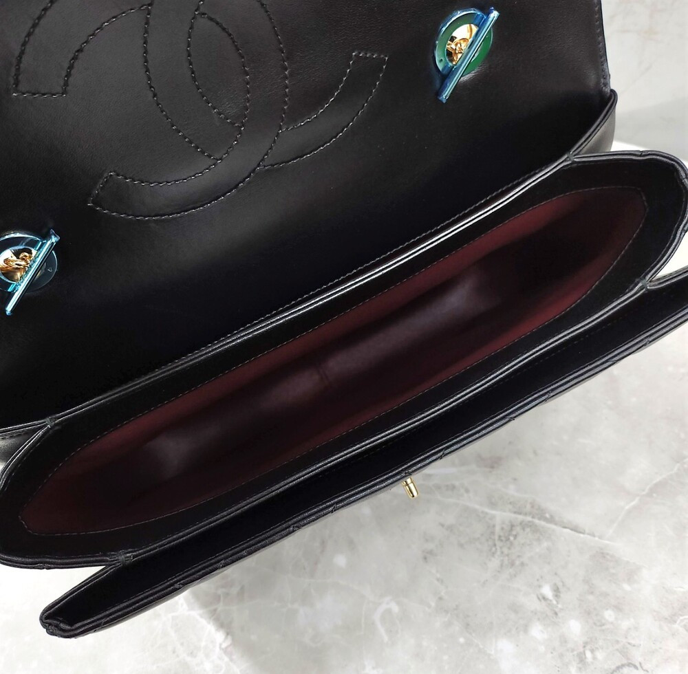 [럭스유] 샤넬 블랙 트렌디 CC 라지 탑핸들 체인 숄더백 23번대 A92237