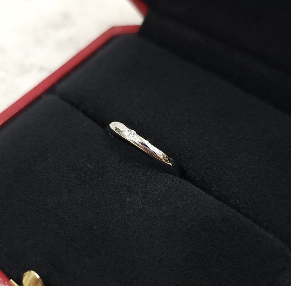 [럭스유] 까르띠에 발레린 웨딩 플래티늄 다이아몬드 밴드 링 47호