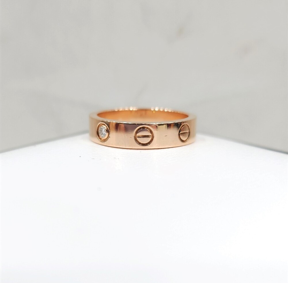[럭스유] 까르띠에 다이아 1P 러브밴드 링 49호 18K 로즈골드