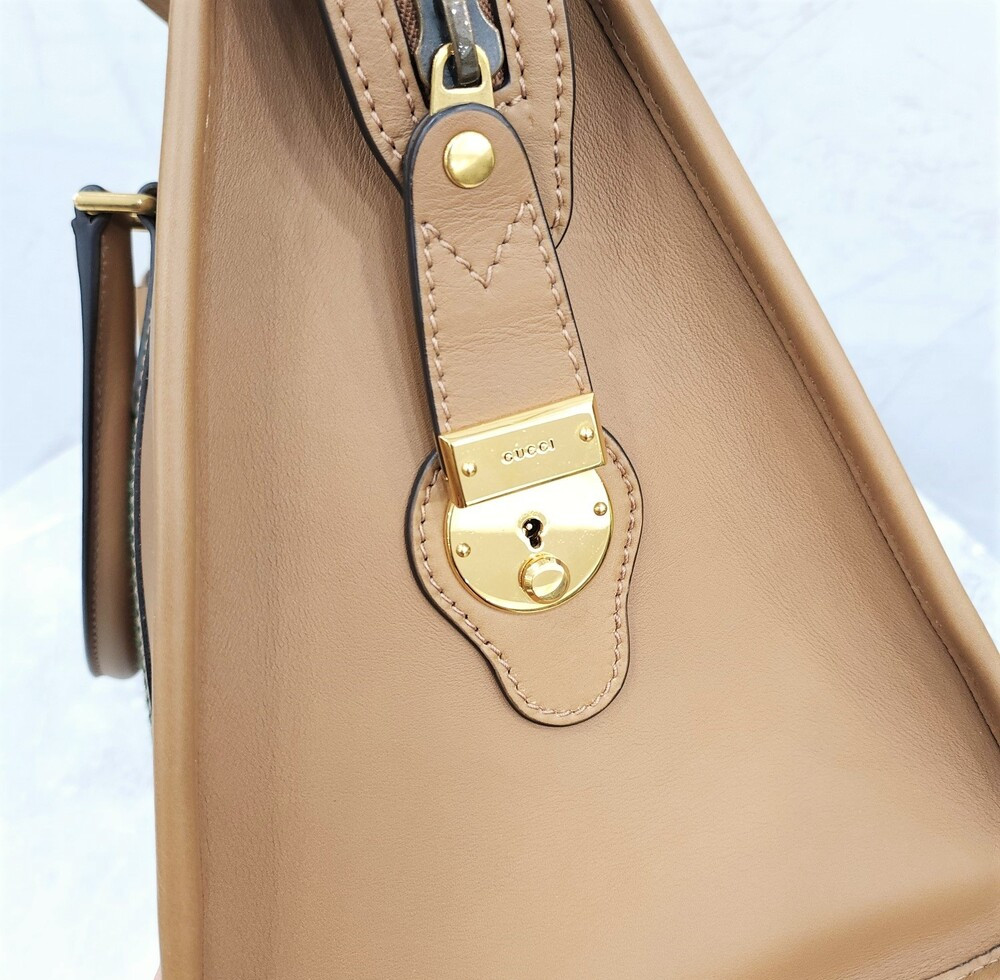 [럭스유] 구찌 바울레토 더블 G 브라운 레더 더플백 715671