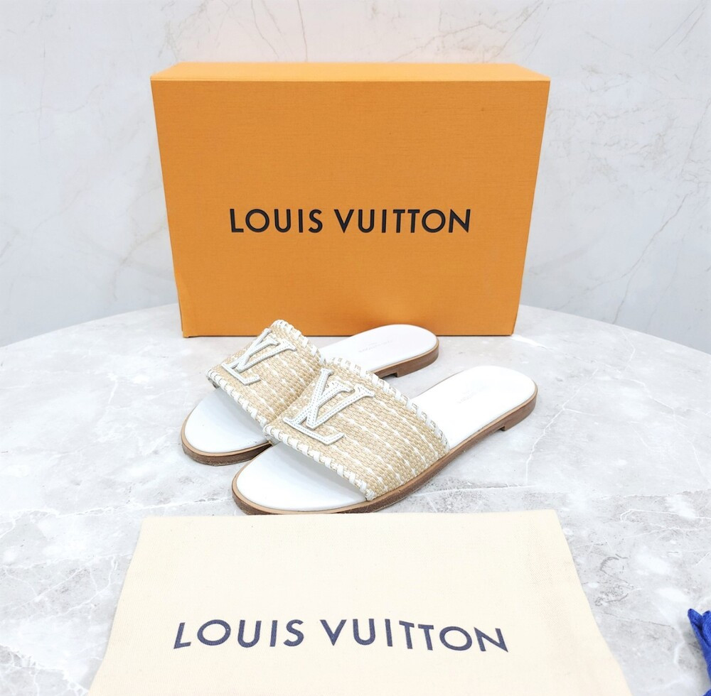 [럭스유] 38 / 루이비통 LV 모노그램 라탄 샌들 슬리퍼