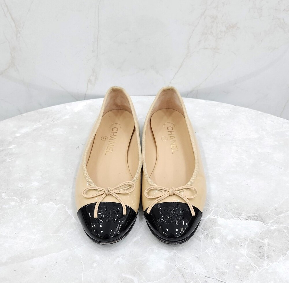 [럭스유] 36.5 / 샤넬 CC 로고 발레리나 플랫 슈즈 G02819