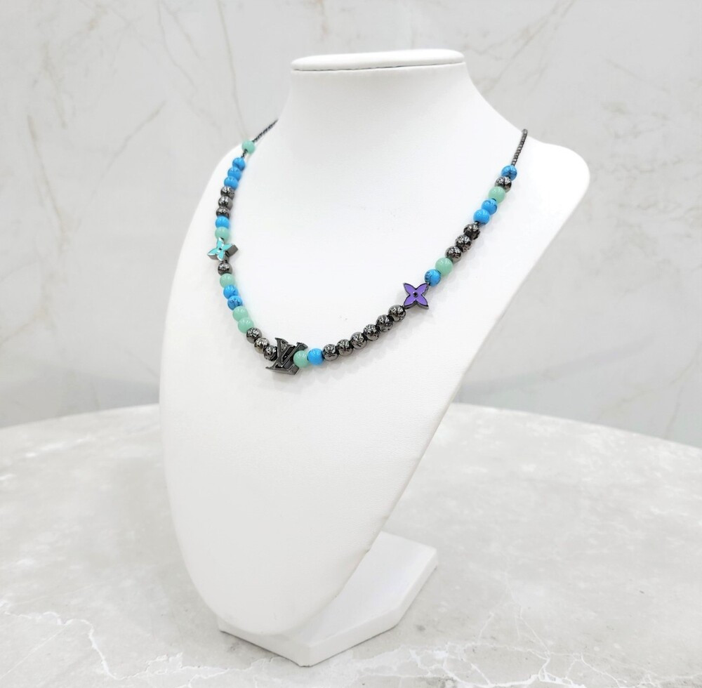 [럭스유] (새상품) 루이비통 LV 모노그램 플라워 보헤미안 시크 비즈 체인 목걸이