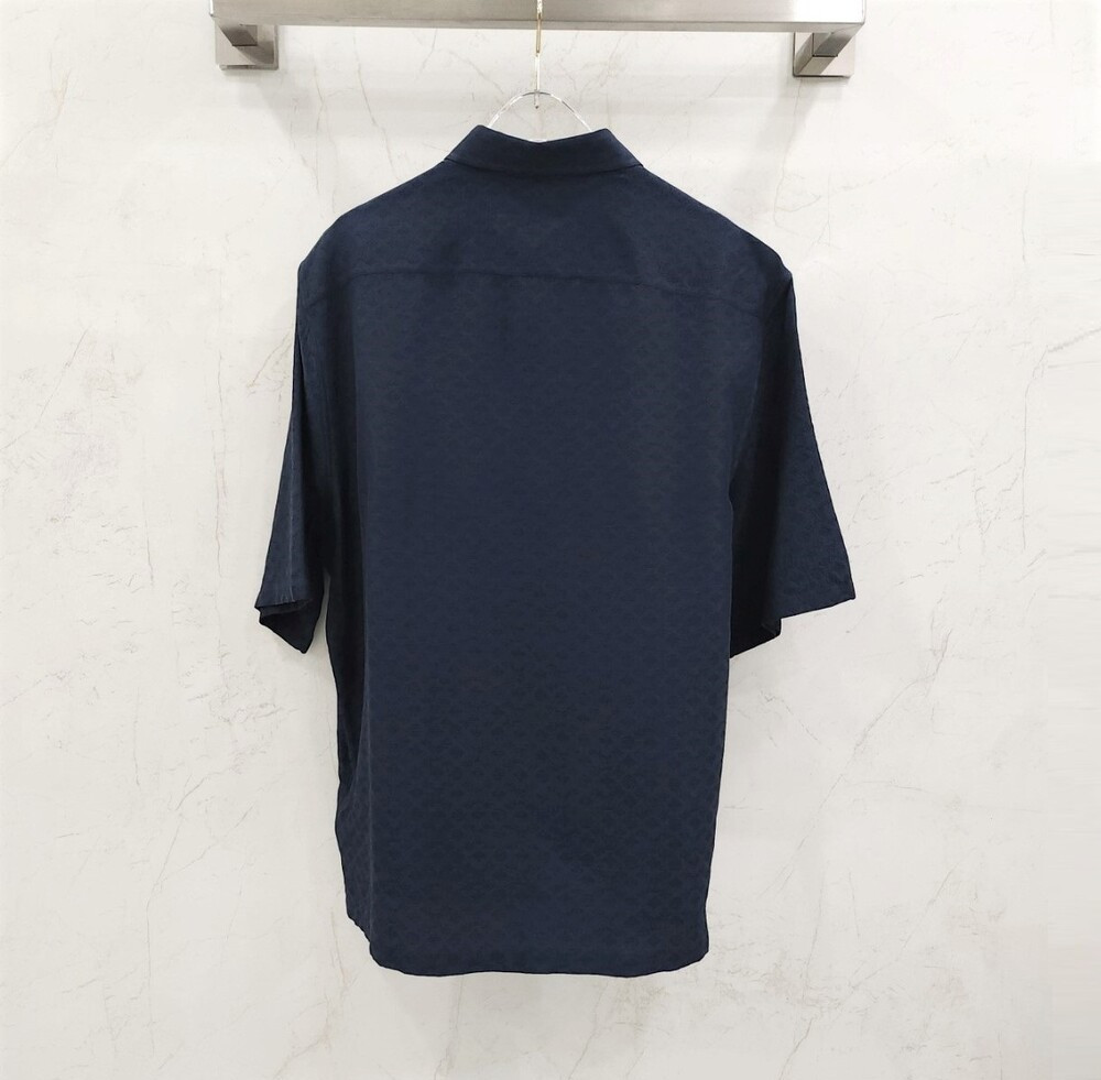 [럭스유] L / 루이비통 모노그램 실크 블렌드 슬리브드 셔츠 1AFRNE