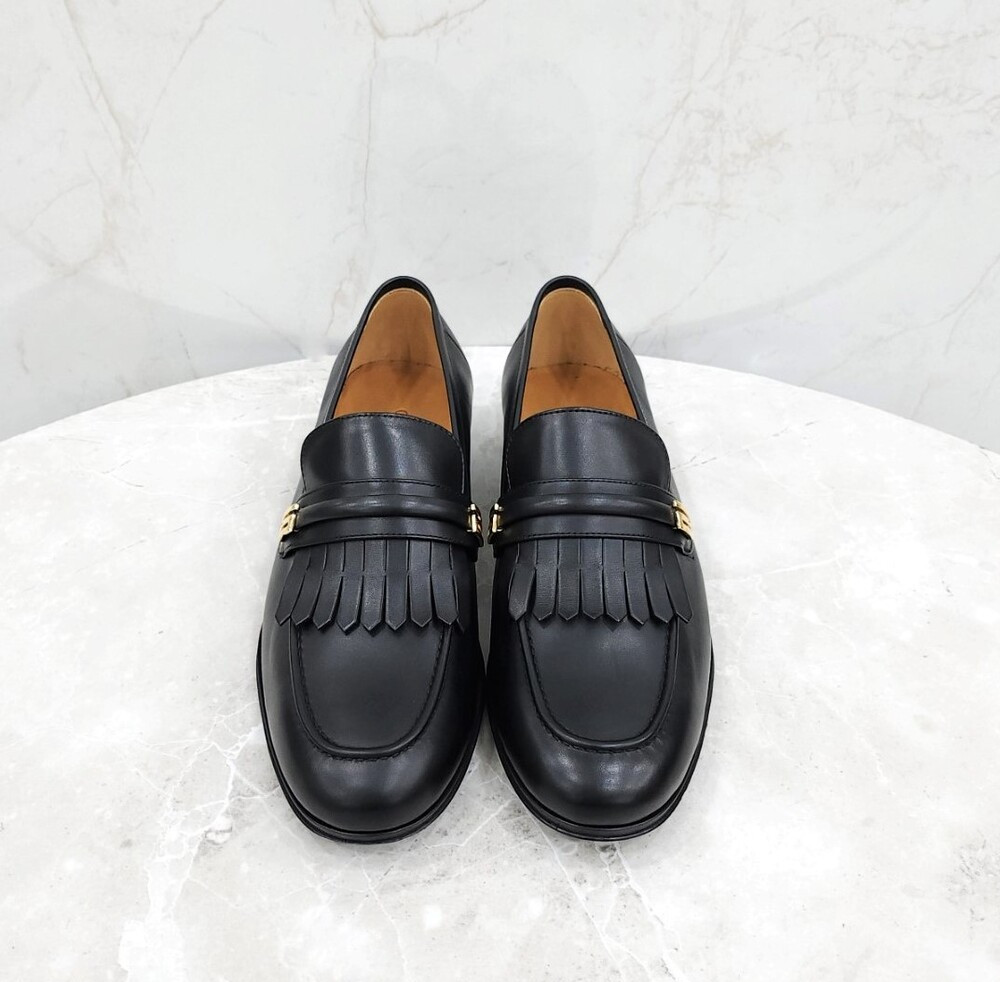 [럭스유] (새상품) 6 / 구찌 미러 G 레더 로퍼 블랙 714680