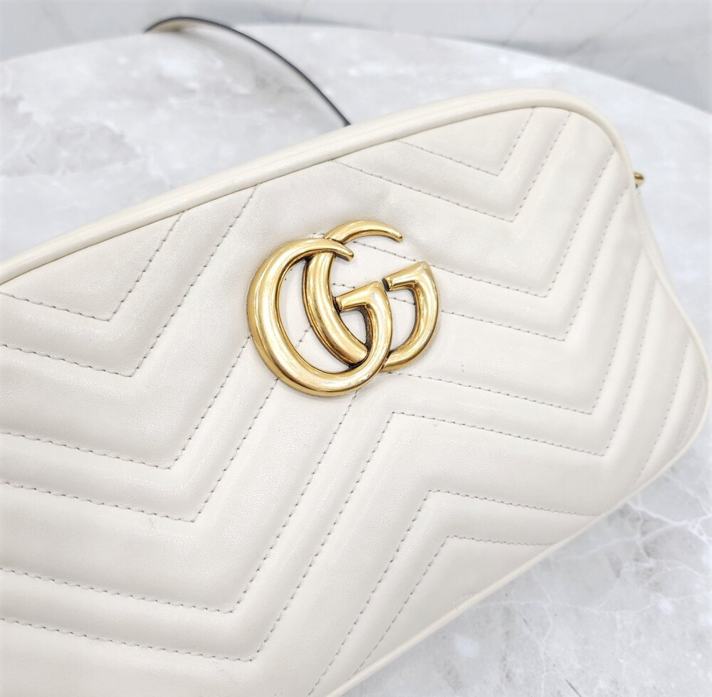 [럭스유] 구찌 GG 마몽 아이보리 스몰 마틀라세 숄더백 447632