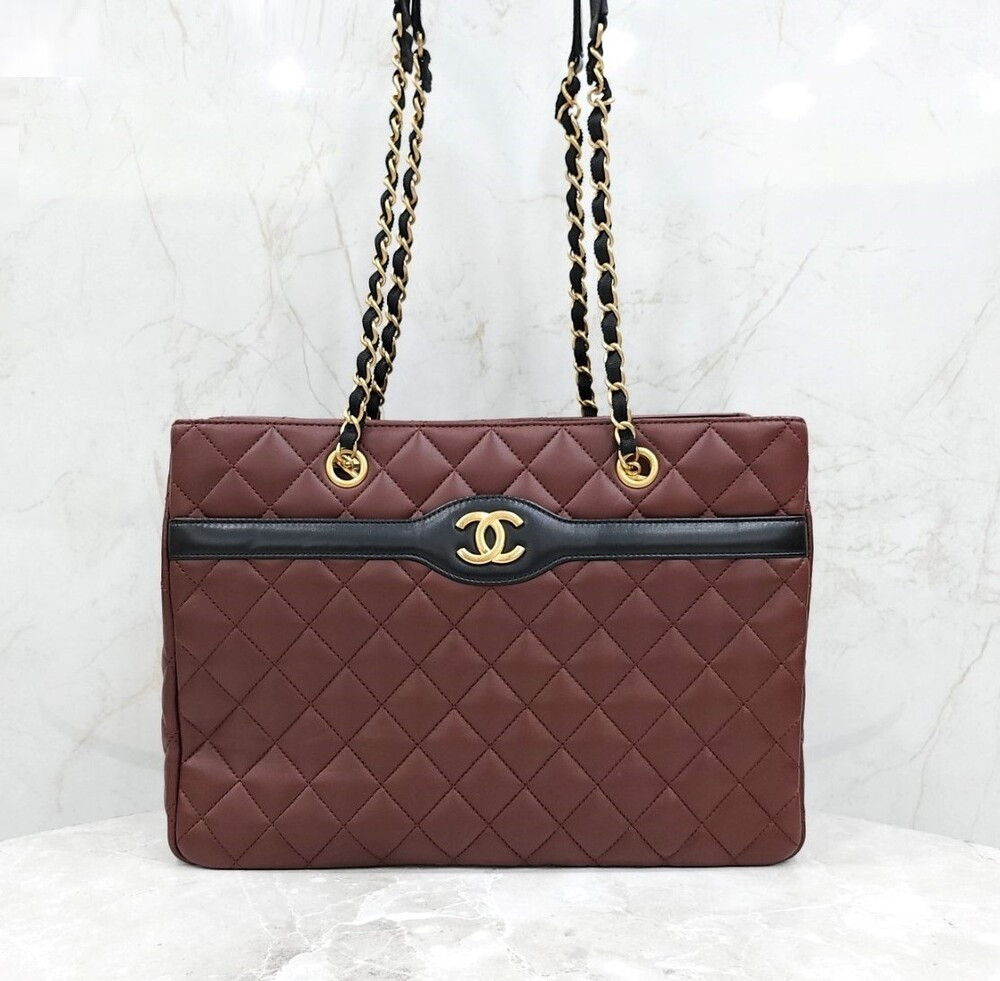 [럭스유] 샤넬 버건디 CC 로고 체인 숄더백 21번대 A91058
