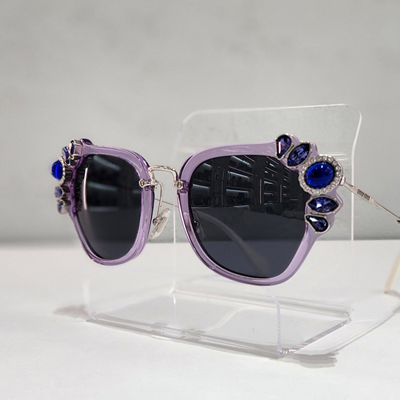 미우미우 라일락 크리스탈 여성 선글라스 SMU 03S U69 1A1