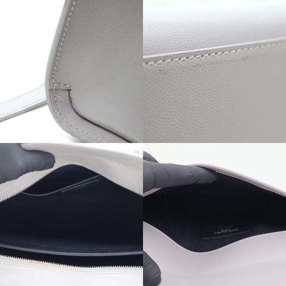 Saint Laurent(생로랑) 557653 그레이 그랑 드 뿌드르 엠보스드 업타운 미디움 토트 2WAY