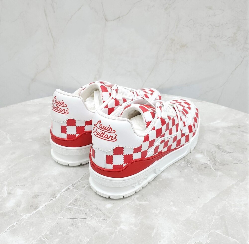 [럭스유] (새상품) 8 / 루이비통 X 니고 레드 다미에 LV 트레이너 스니커즈