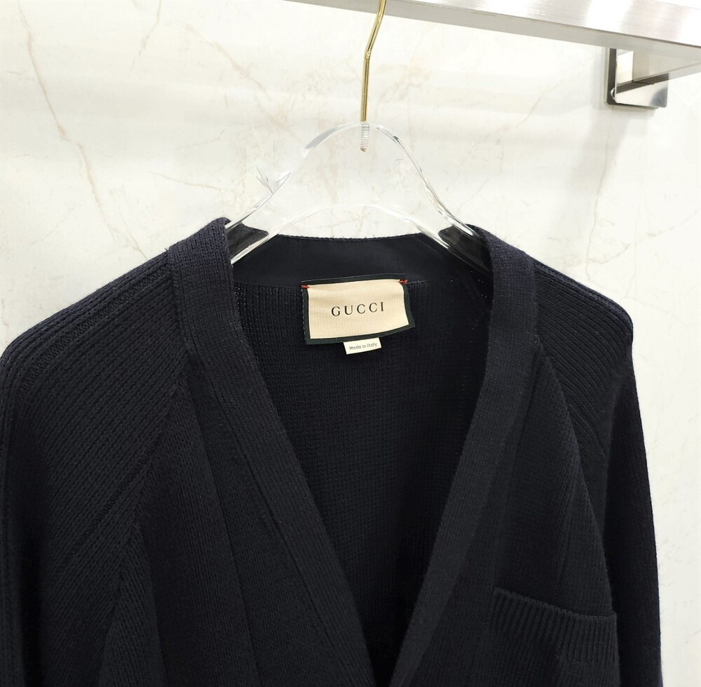 [럭스유] L / 구찌 웹 디테일 울 블렌드 가디건