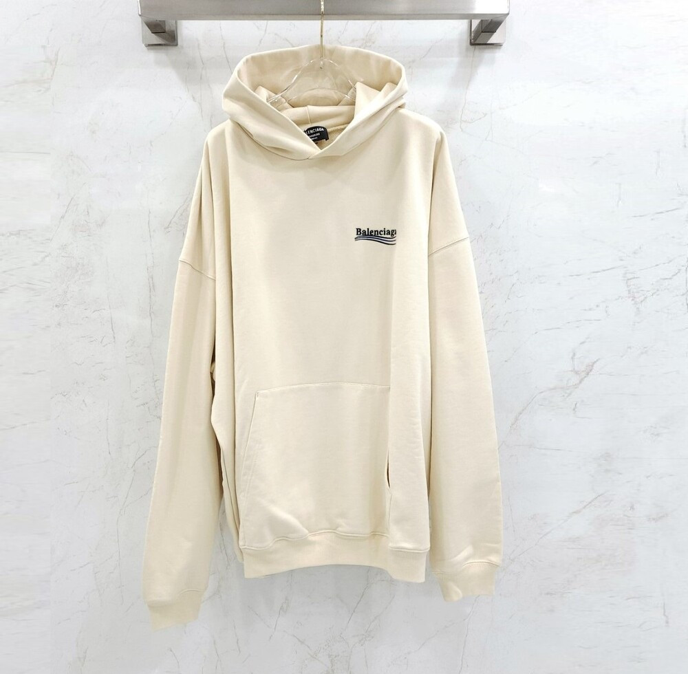 [럭스유] (새상품) S / 발렌시아가 폴리티컬 캠페인 자수 오버 후드 620973