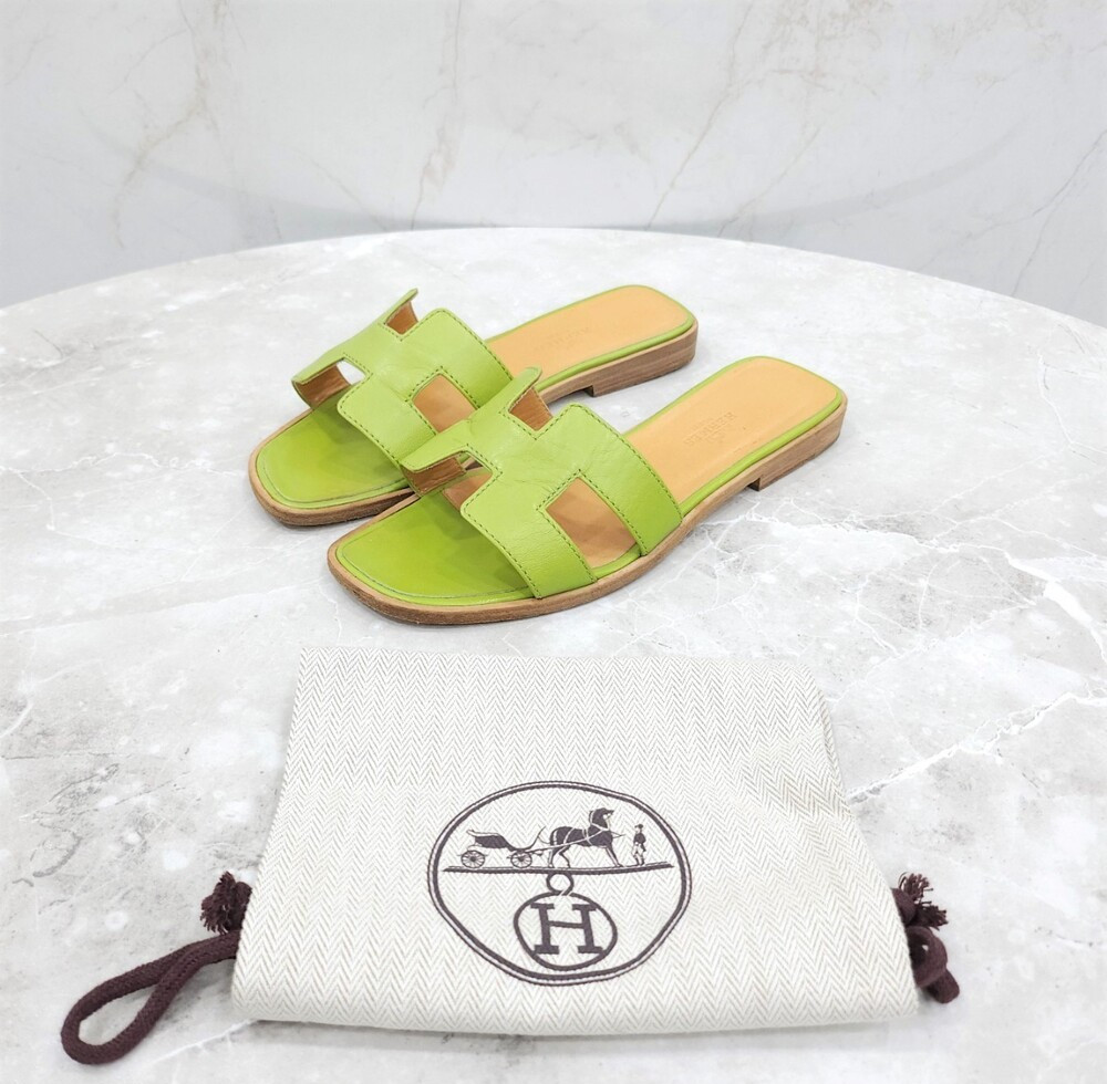 [럭스유] 35.5 / 에르메스 그린 오란 슬리퍼