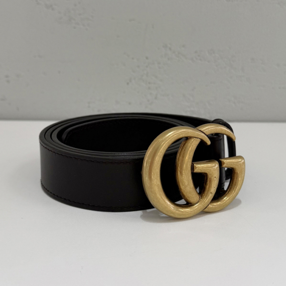 구찌 GG 마몬트 금장 버클 브라운 벨트 414516