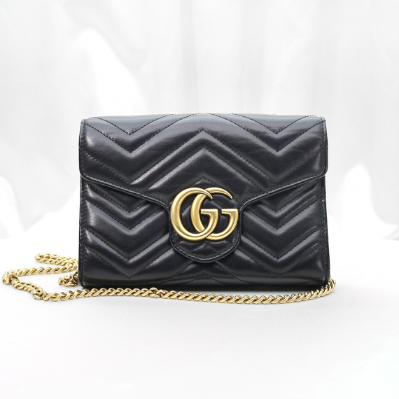 Gucci(구찌) 474575 블랙 마틀라세 GG 마몽 미니 체인 크로스백