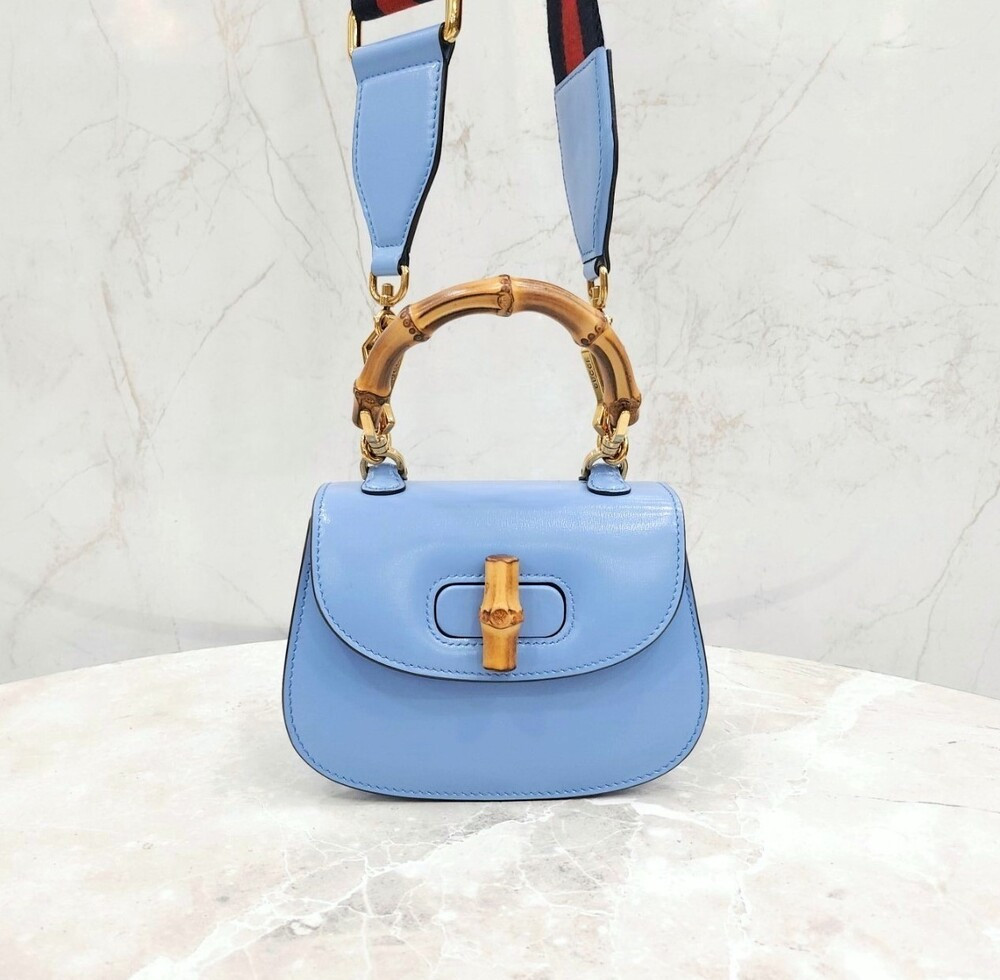 [럭스유] 구찌 뱀부 1947 탑핸들 미니 토트백 686864