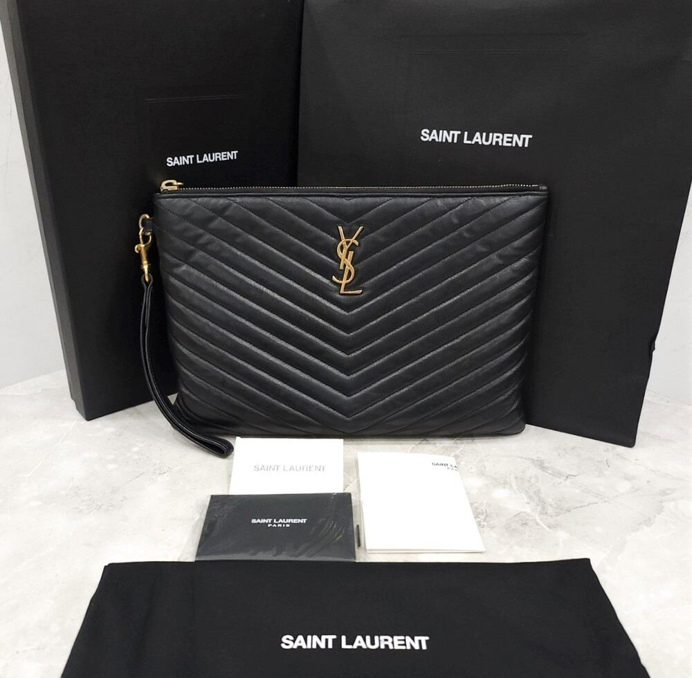 [럭스유] 생로랑 마틀라세 레더 스트랩 클러치