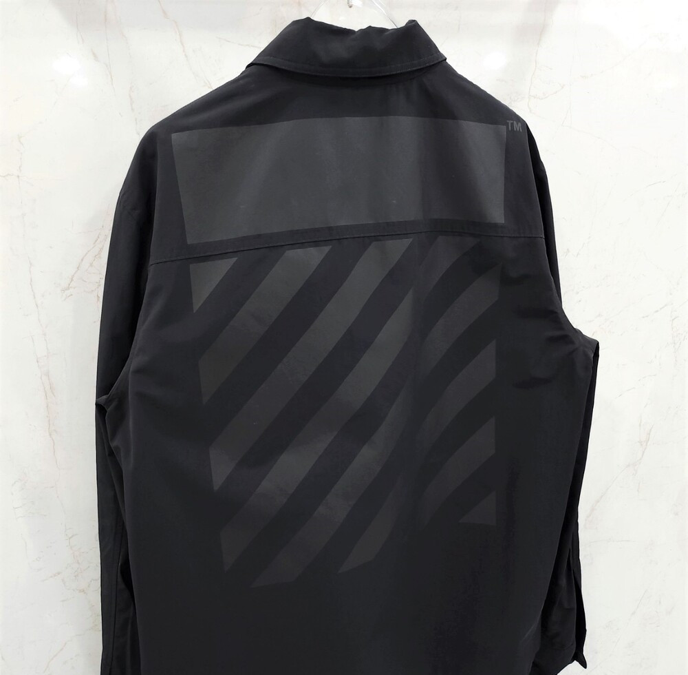 [럭스유] M / 오프화이트 블랙 디아그 셔츠 자켓