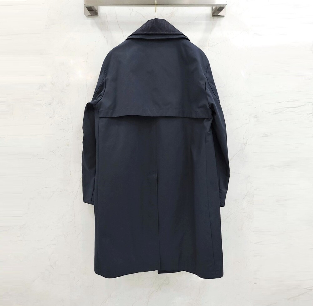 [럭스유] 48 / 디올 오블리크 자카드 탈착식 카라 테크니컬 롱 코트 113C305A4530