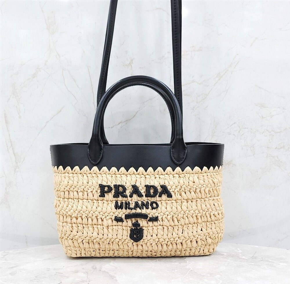 [럭스유] (새상품) 프라다 미니 크로셰와 가죽 토트백 1BG501