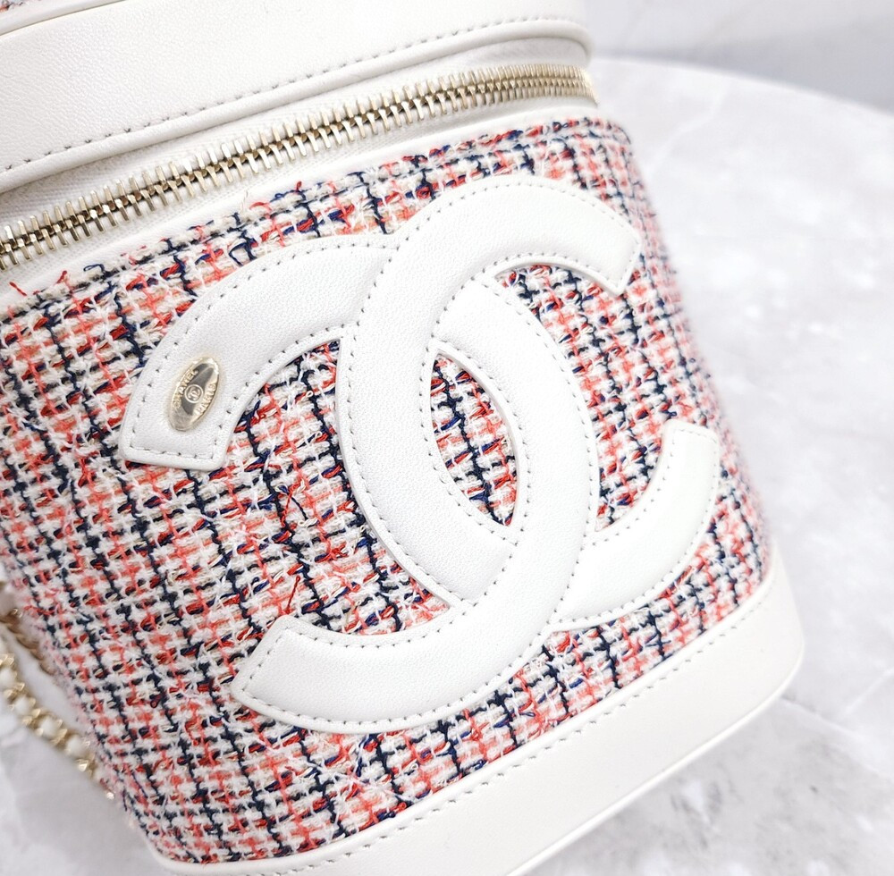 [럭스유] 샤넬 CC로고 트위드 베니티 코스메틱 백 AS0323