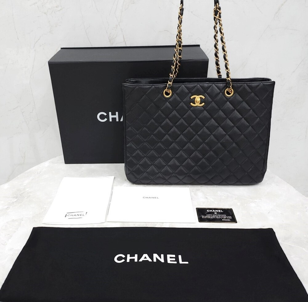 [럭스유] 샤넬 CC로고 타임리스 캐비어 라지 숄더백 21번대