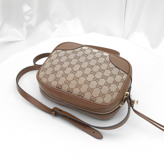 Gucci(구찌) 449413 GG로고 자가드 브라운 레더 BREE 크로스백
