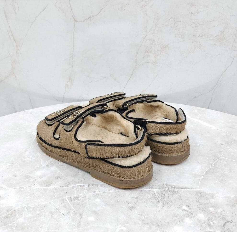 [럭스유] 36.5 / 샤넬 CC로고 벨크로 송치 샌들 G35927