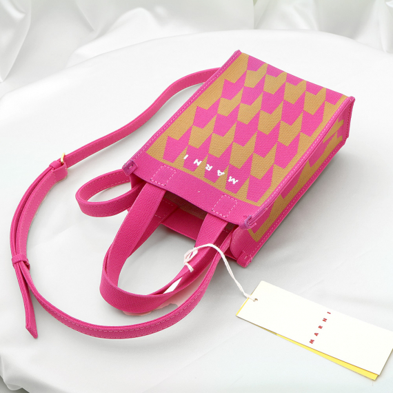 Marni(마르니) SHMP0085A1 핑크 하운즈 투스 자카드 나노 2WAY