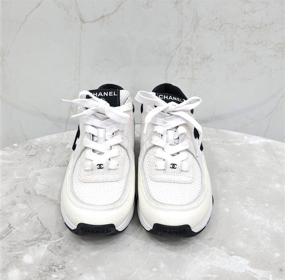 [럭스유] 36.5 / 샤넬 CC로고 화이트 크루즈 스니커즈 G38299