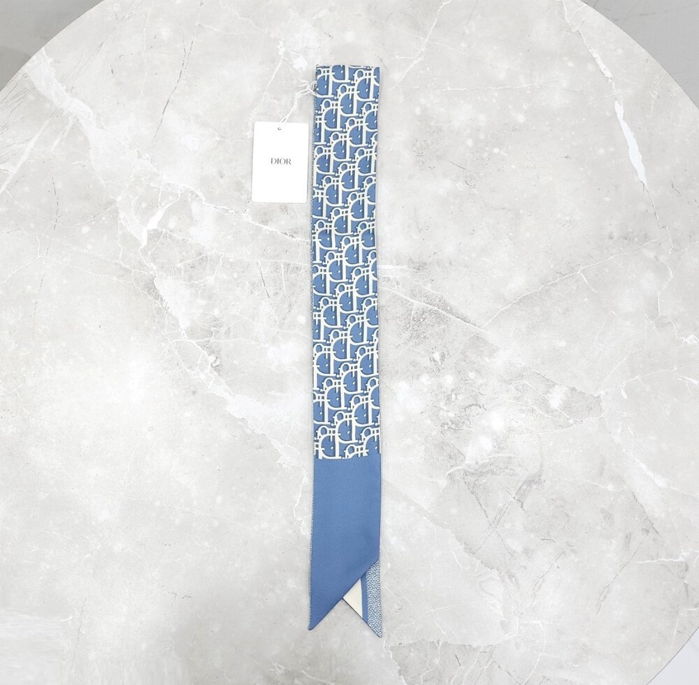 [럭스유] (새상품) 디올 블루 실크 트윌 오블리크 미차 스카프 15DOB106I600