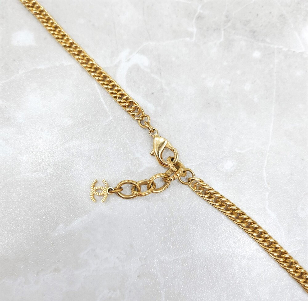 [럭스유] 샤넬 넘버 체인 메탈 골드 목걸이 AB3098