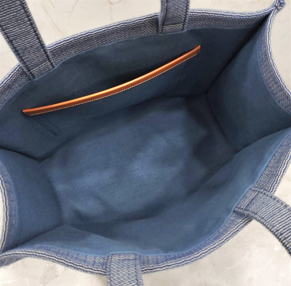 [럭스유] 셀린느 카바스 라지 토트백 트리옹프 블루 196762GQD