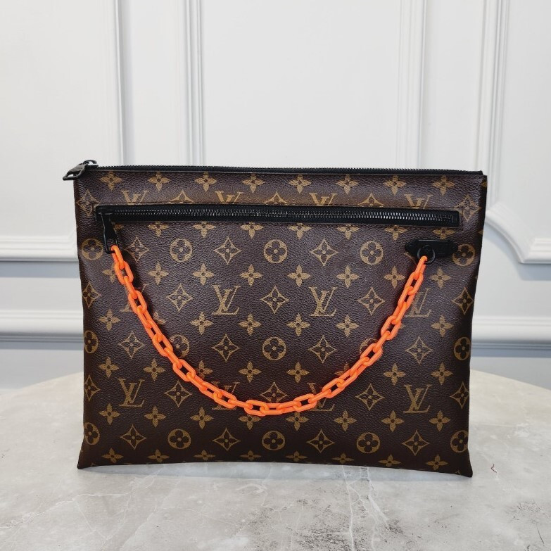 [럭스유] 루이비통 한정판 모노그램 버질아블로 오렌지 체인 클러치백
