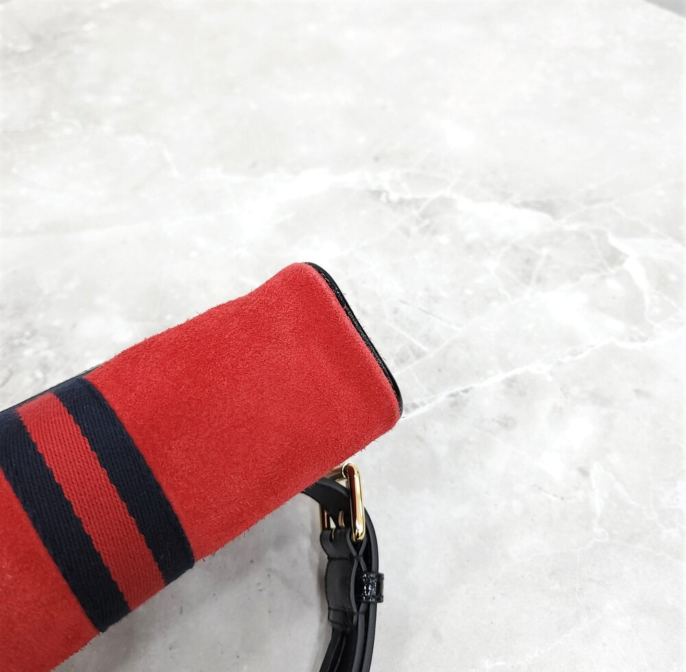 [럭스유] (새상품) 구찌 레드 스웨이드 오피디아 WEB 스몰 힙색 벨트백 517076