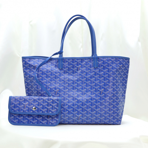 Goyard(고야드) AMALOUIS-PM 스카이블루 고야딘 캔버스 생루이 PM 쇼퍼 숄더백 + 보조파우치