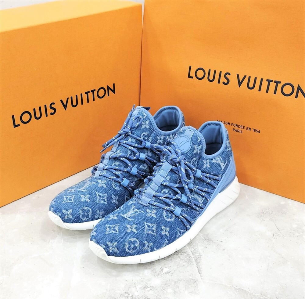 [럭스유] (새상품) 7 / 루이비통 데님 모노그램 패스트레인 스니커즈