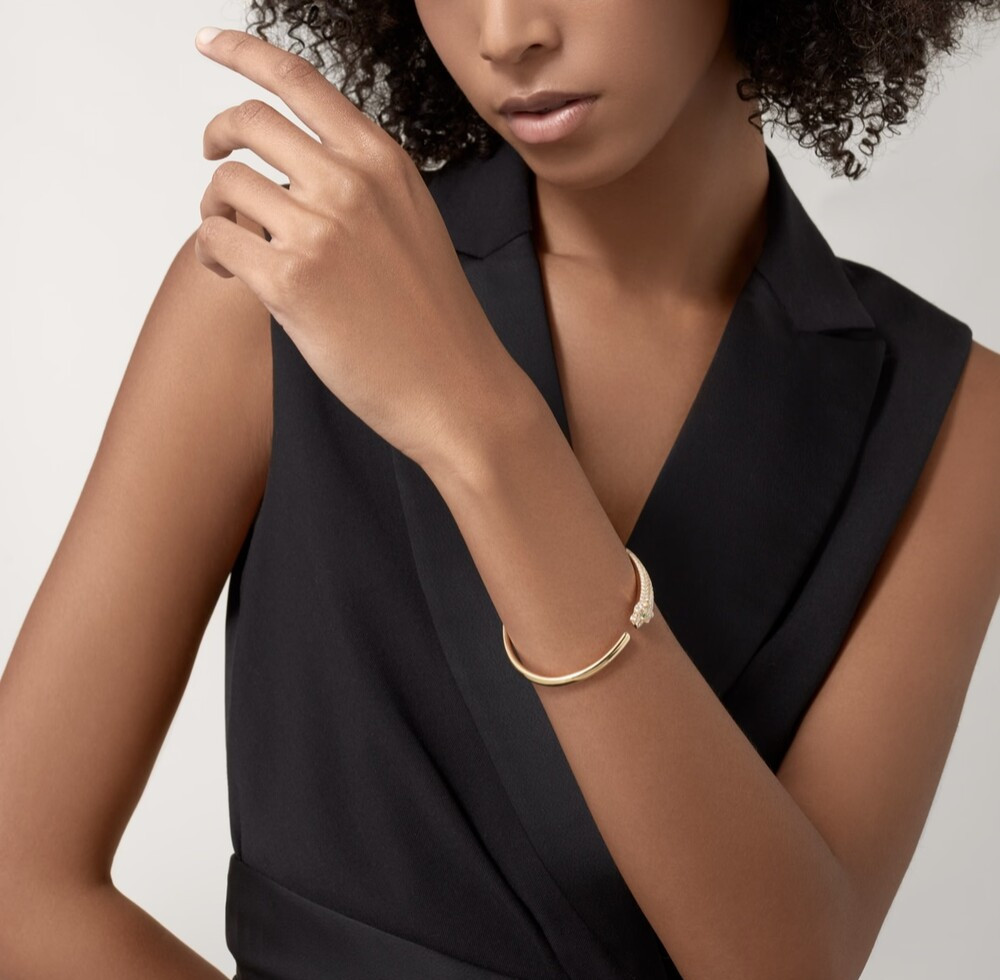 [럭스유] 까르띠에 팬더 드 까르띠에 브레이슬릿 팔찌 세미 파베 18호