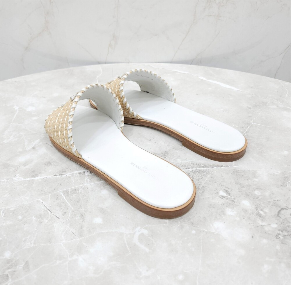 [럭스유] 38 / 루이비통 LV 모노그램 라탄 샌들 슬리퍼