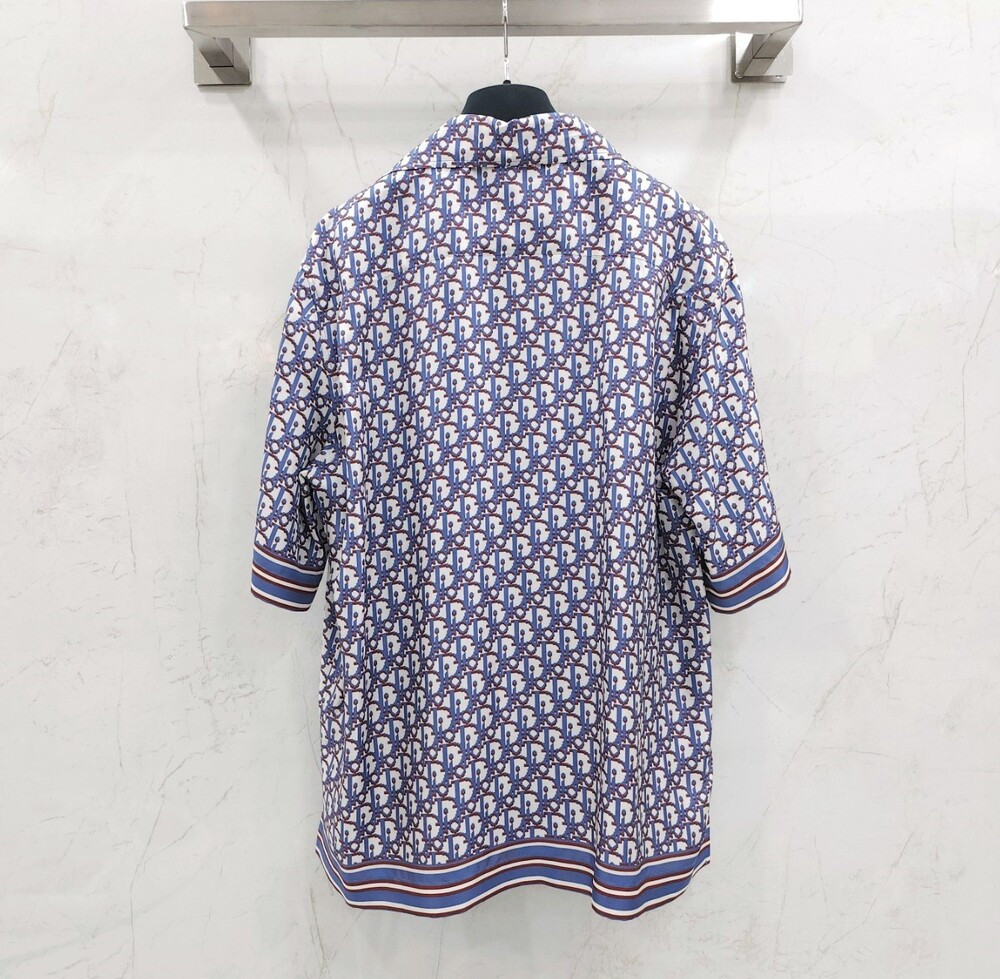 [럭스유] 40 / 디올 오블리크 픽셀 하와이안 실크 셔츠