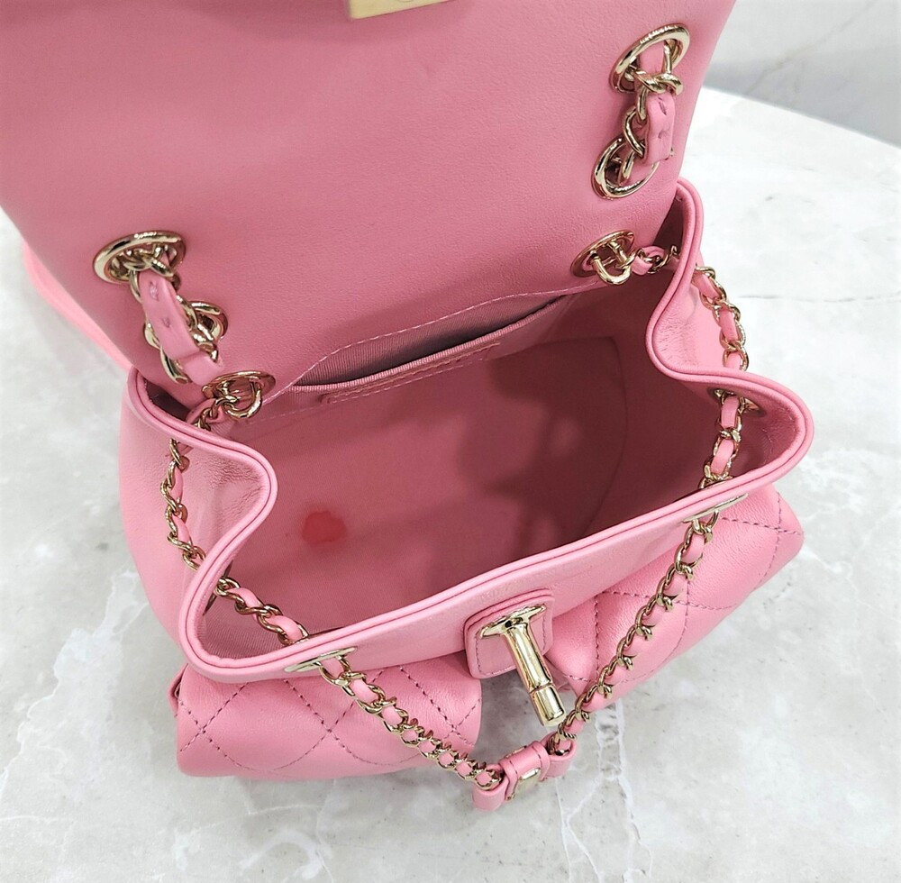 [럭스유] 샤넬 듀마 투포켓 백팩 스몰 핑크 신형내장칩 AS3787